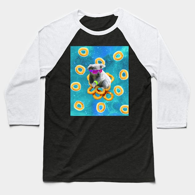Rave Koala On Onion Rings In Space Baseball T-Shirt by Random Galaxy